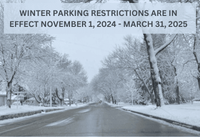 WINTER PARKING RESTRICTIONS ARE IN